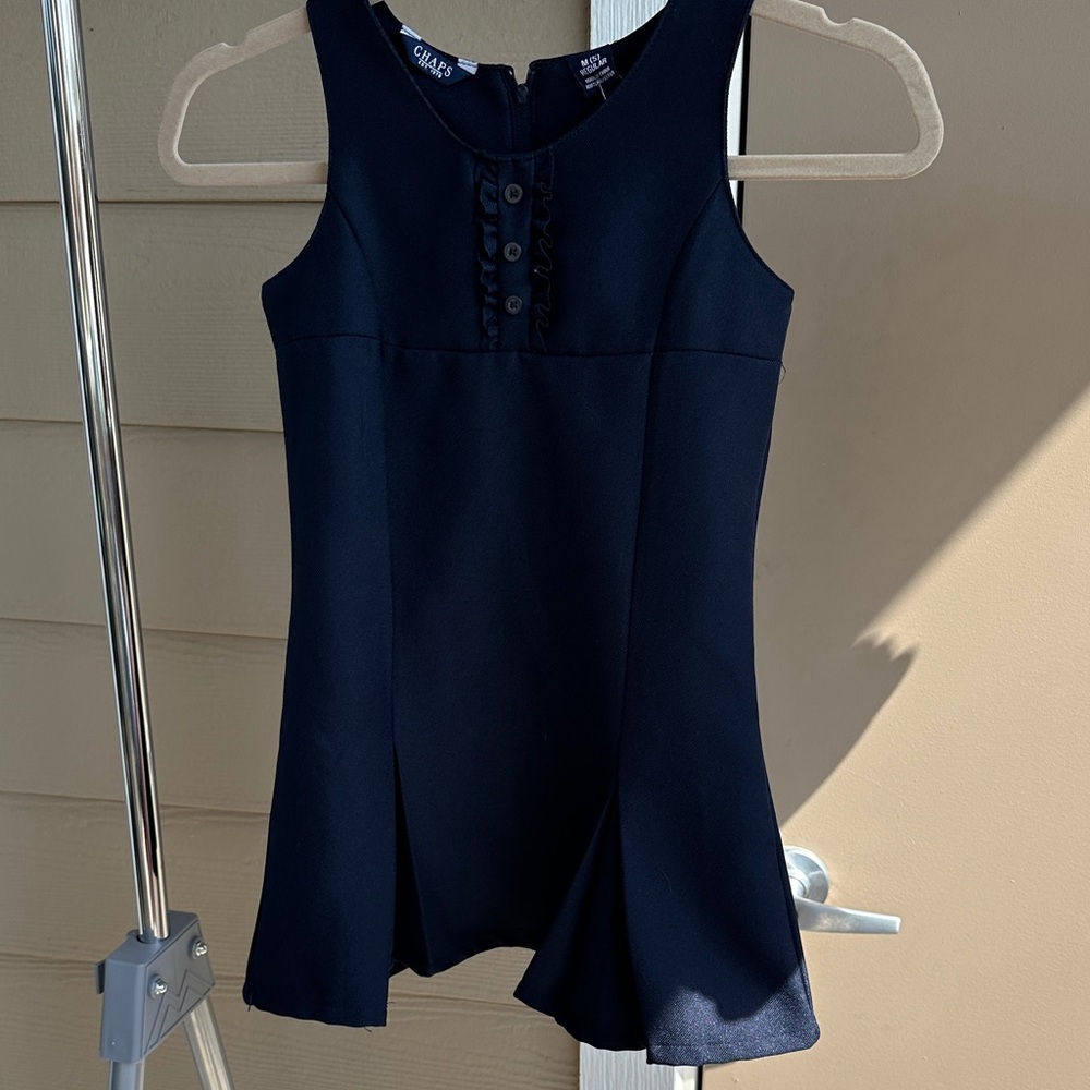 Chaps Navy Blue Kids Casual Dress school uniform